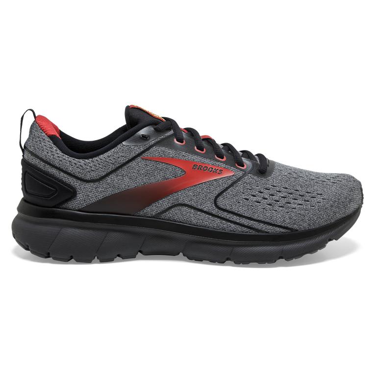 Brooks Transmit 3 Men's Road Running Shoes - Alloy/Grey/Black/Red (80317-IUNX)